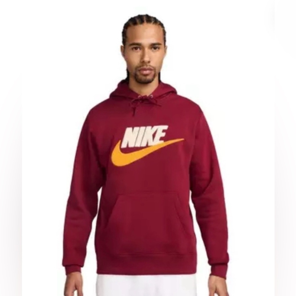 Nike Burgundy Hoodie with Gold Swoosh